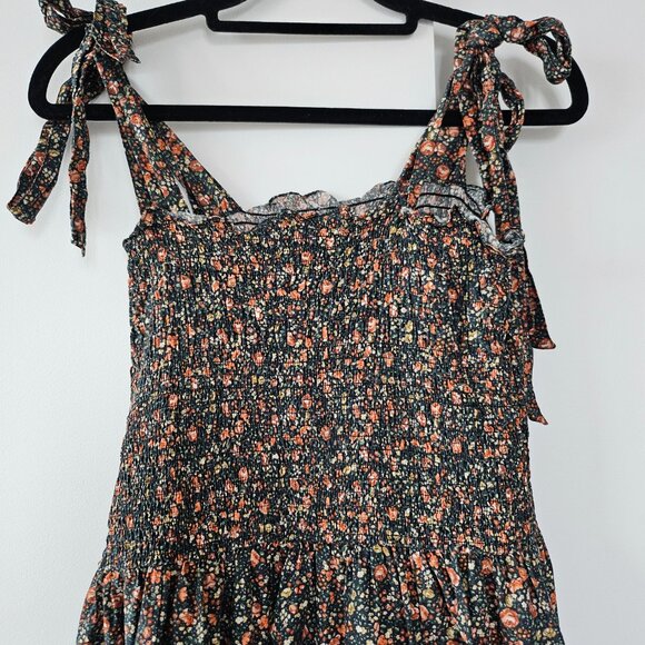 Doen Jasmine Shirred Floral-print Cotton popplin Maxi Dress Size L - Picture 6 of 10